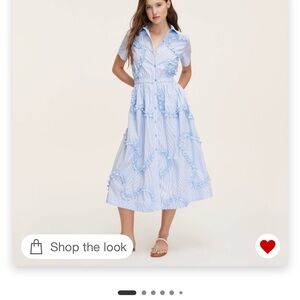 Kate Spade Blue and White Buttoned Midi Sundress